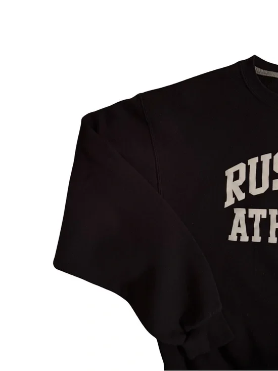 Russell Athletic Black Crewneck Sweatshirt with White Logo - Picture 3 of 6